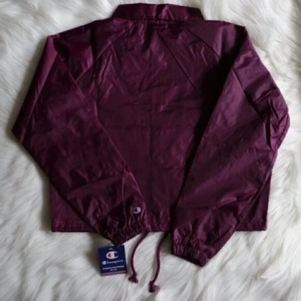 NWOT Champion Purple Track jacket Size Medium. Size XL Windbreaker Cropped